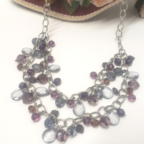 Unique Multi Color Beaded Statement Necklace - Picture 4 of 6